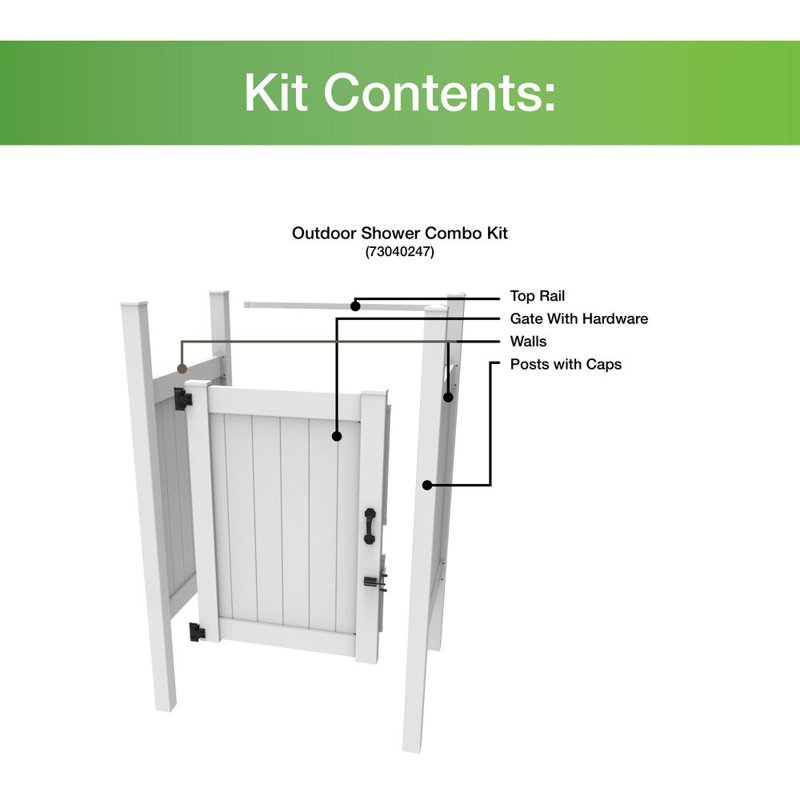 Barrette Outdoor Living 4 ft. x 4 ft. Outdoor Shower Stall Kit with Un